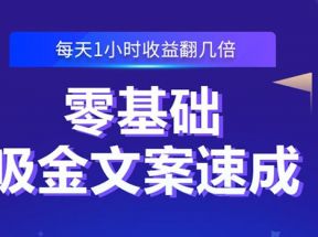 零基础吸金文案速成：小白也可以写出爆款文章，每天一小时收益翻几倍