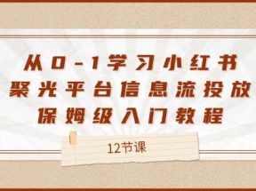 从0-1学习小红书聚光平台信息流投放，保姆级入门教程（12节课）