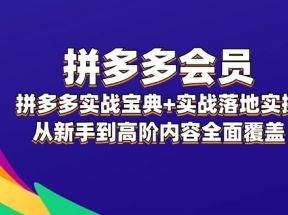 拼多多会员实战宝典+实战落地实操，从新手到高阶内容全面覆盖