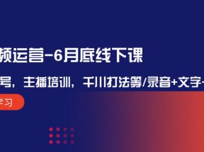 短视频运营6月底线下课：单品起号，主播培训，千川打法等/录音+文字+课件