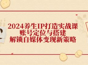 2024养生IP打造实战课：账号定位与搭建，解锁自媒体变现新策略