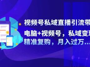 视频号私域直播引流带货：电脑+视频号，私域变现，精准复购，月入过万