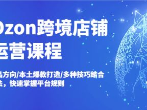 Ozon跨境店铺运营课程，选品方向/本土爆款打造/多种技巧结合玩法，快速掌握平台规则