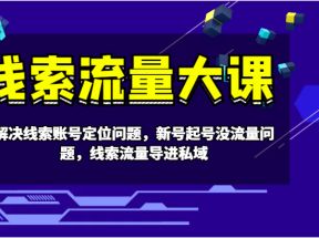 线索流量大课-解决线索账号定位问题，新号起号没流量问题，线索流量导进私域