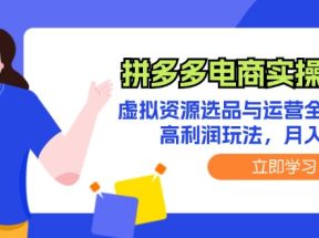 拼多多电商实操2.0：虚拟资源选品与运营全攻略，高利润玩法，月入过万