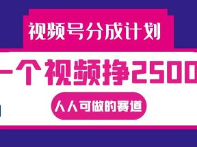 视频号分成一个视频挣2500+，全程实操AI制作视频教程无脑操作