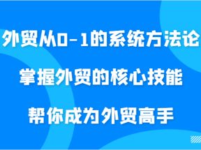 外贸从0-1的系统方法论，掌握外贸的核心技能，帮你成为外贸高手