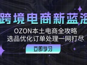 跨境电商新蓝海：OZON本土电商全攻略，选品优化订单处理一网打尽