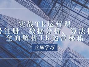 实战Tk运营实操：账号注册、数据分析、算法机制，全面解析TK运营秘籍