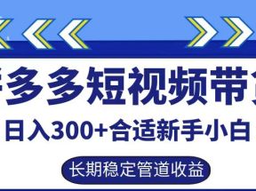 拼多多短视频带货日入300+，实操账户展示看就能学会