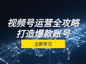 视频号运营全攻略，从定位到成交一站式学习，视频号核心秘诀，打造爆款账号