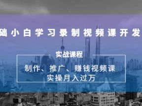 0基础小白学习录制视频课开发赚钱：制作、推广、赚钱视频课 实操月入过万