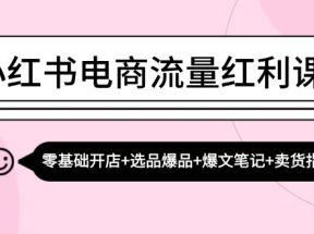 小红书电商流量红利课程：零基础开店+选品爆品+爆文笔记+卖货指南