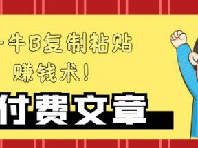 牛B复制粘贴赚钱术！牛逼持久收入极品闷声发财项目，首发揭秘独此一家！