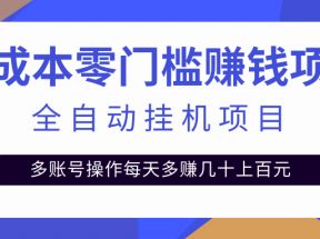 最新全自动挂机项目，零门槛多账号操作日赚几十上百元【视频教程】