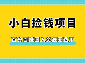 小白必看捡钱项目，100%赚回进资源圈费用