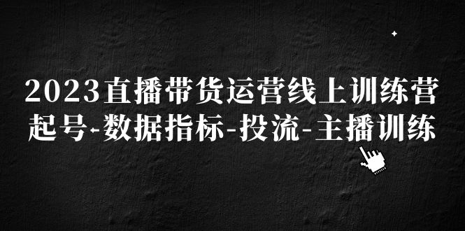 直播带货运营线上训练营，起号-数据指标-投流-主播训练