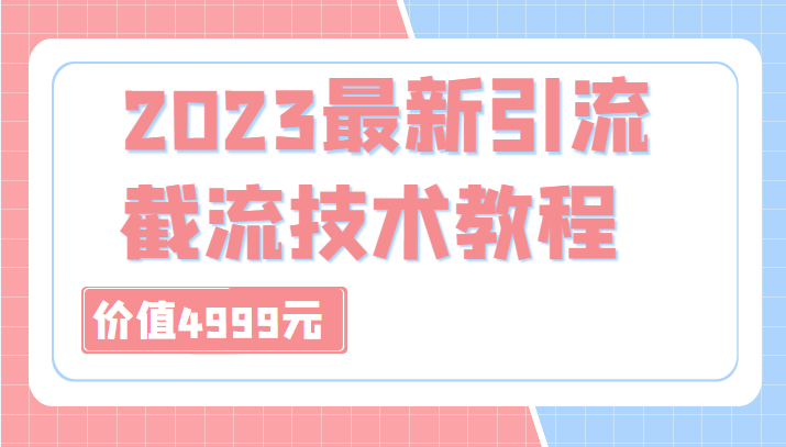 外面收费4999元的2023最新引流技术教程，包含多种渠道引流、截流方法（共29节课）