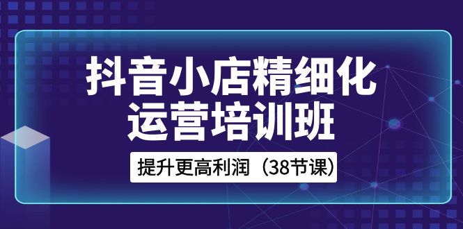  抖音小店精细化运营培训班，提升更高利润（38节课）