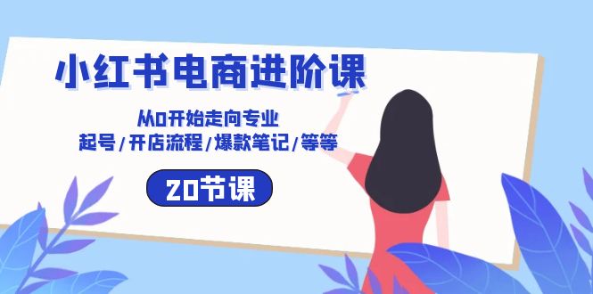 小红书电商进阶课：从0开始走向专业 起号/开店流程/爆款笔记/等等（20节）