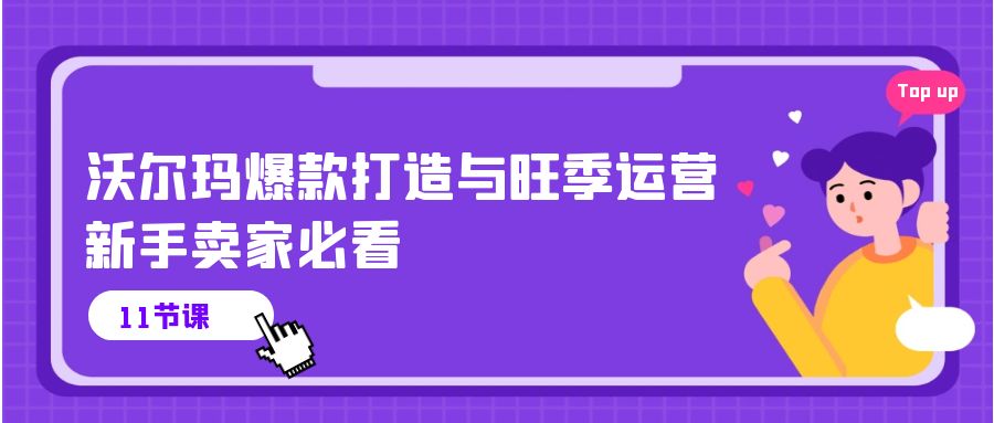 沃尔玛爆款打造与旺季运营，新手卖家必看（11节视频课）